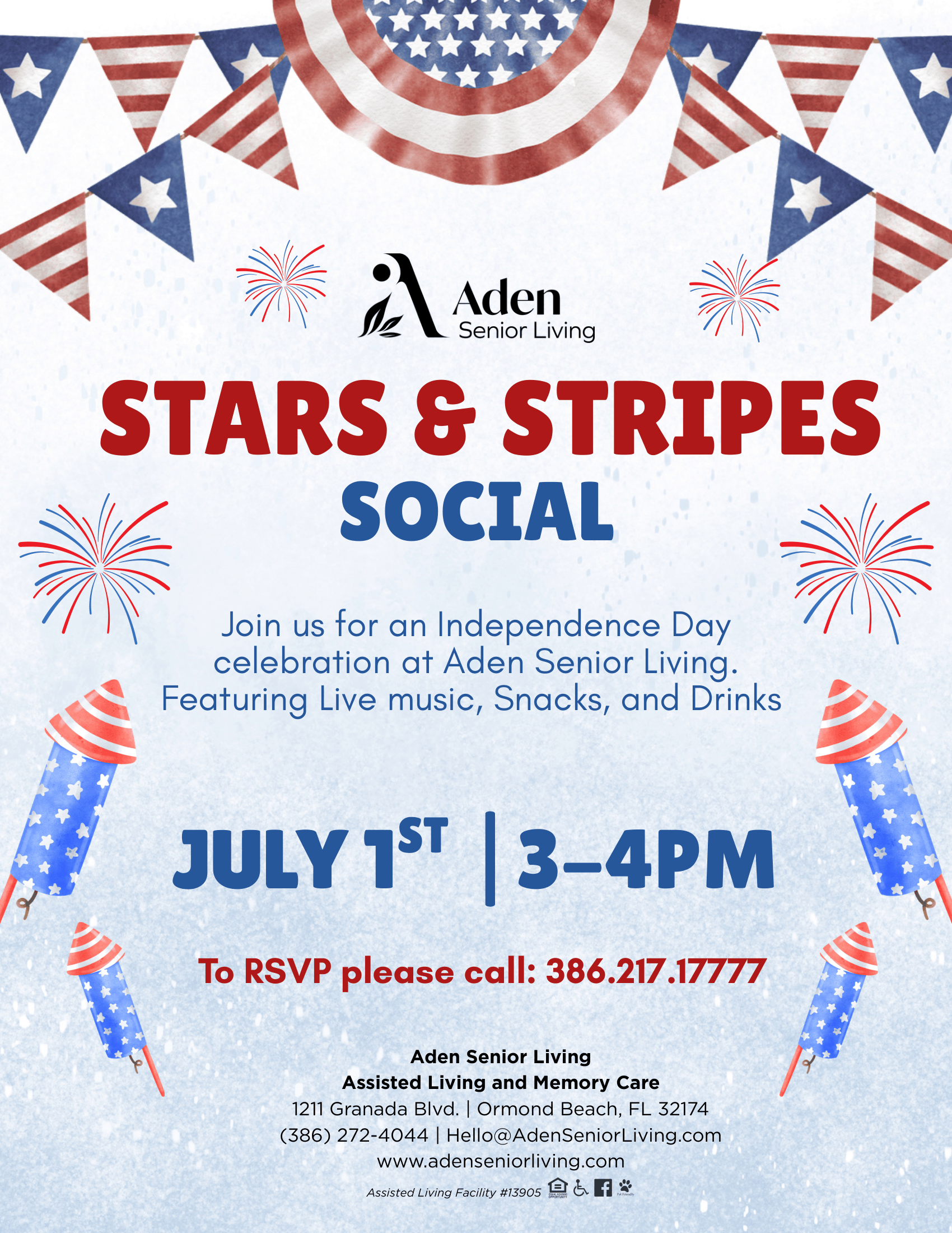 Stars Stripes Social Event Flyer