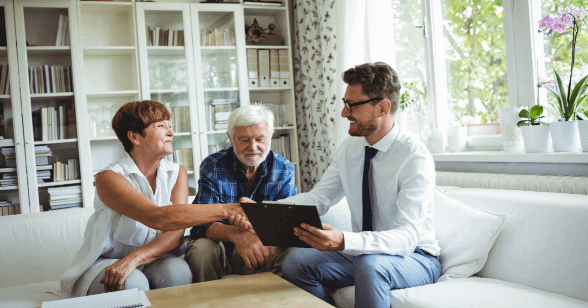 Older couple meeting with middle aged man 6 Things to Look for when Touring Independent Living Communities