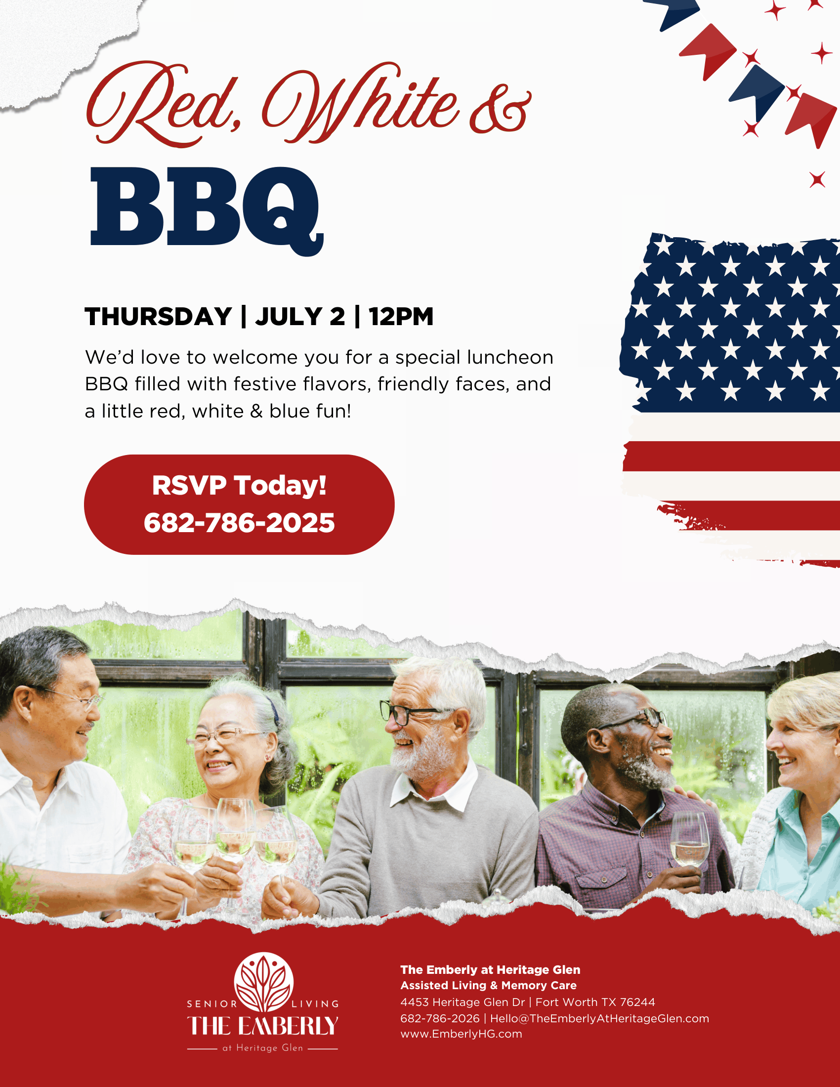 Thrive-Red, White BBQ Cookout Flyer