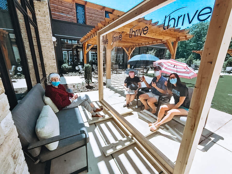 Social distancing at a senior living community